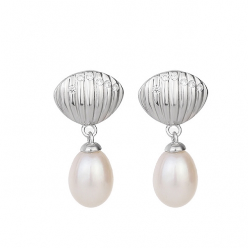 BC Jewelry Wholesale 925 Silver Earrings Natural Pearl Fashion Earrings NO.#925J9E2953