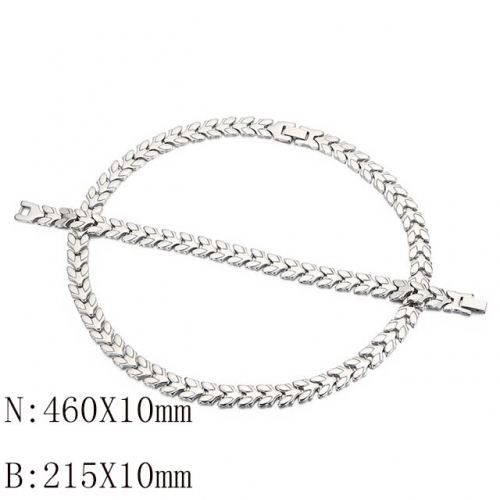 Wholesale Jewelry Sets Stainless Steel 316L Necklace & Bracelet Set NO.#SJ113S75119