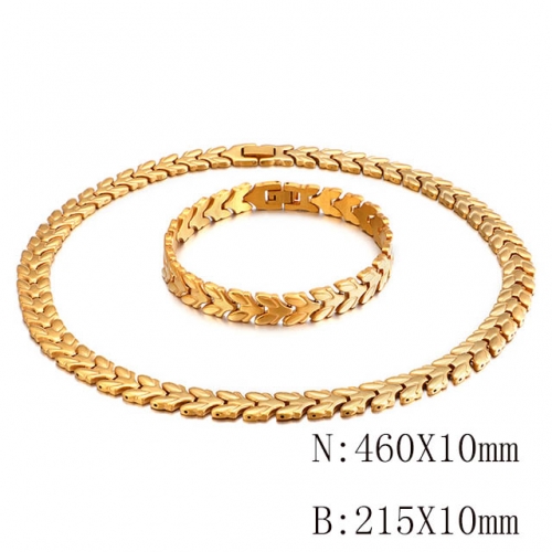 Wholesale Jewelry Sets Stainless Steel 316L Necklace & Bracelet Set NO.#SJ113S103523