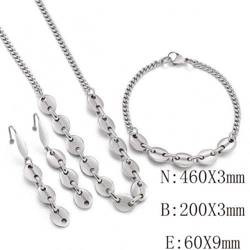 Wholesale Jewelry Sets Stainless Steel 316L Necklace & Bracelet Set NO.#SJ113S142244