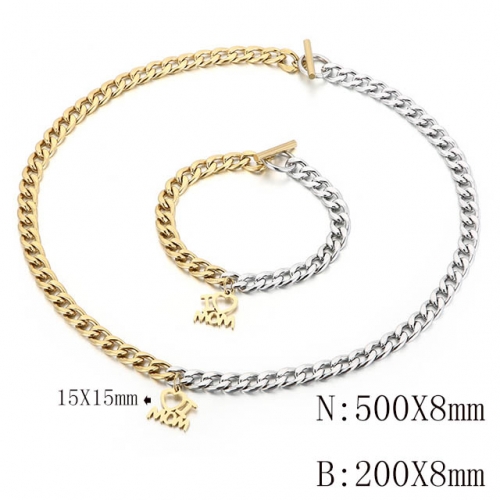 Wholesale Jewelry Sets Stainless Steel 316L Necklace & Bracelet Set NO.#SJ113S143424