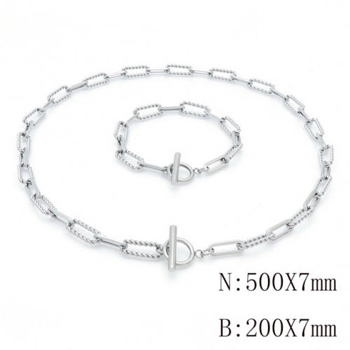 Wholesale Jewelry Sets Stainless Steel 316L Necklace & Bracelet Set NO.#SJ113S143979