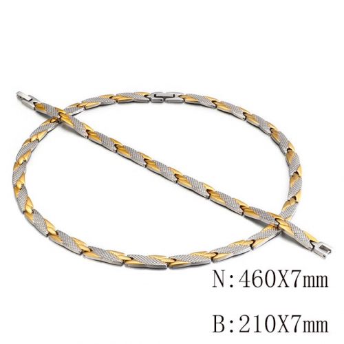 Wholesale Jewelry Sets Stainless Steel 316L Necklace & Bracelet Set NO.#SJ113S103498