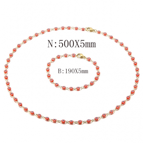 Wholesale Jewelry Sets Stainless Steel 316L Necklace & Bracelet Set NO.#SJ113S188268