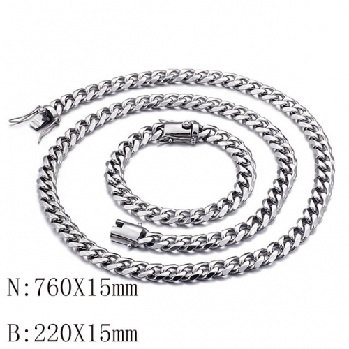 Wholesale Jewelry Sets Stainless Steel 316L Necklace & Bracelet Set NO.#SJ113SS96875