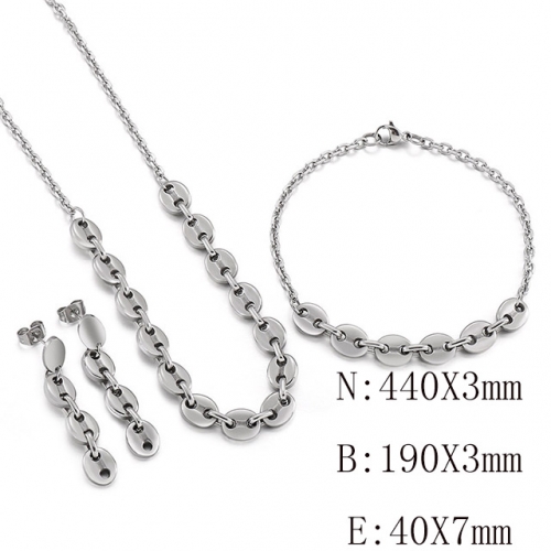 Wholesale Jewelry Sets Stainless Steel 316L Necklace & Bracelet Set NO.#SJ113S142242