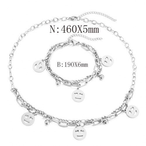 Wholesale Jewelry Sets Stainless Steel 316L Necklace & Bracelet Set NO.#SJ113S188060