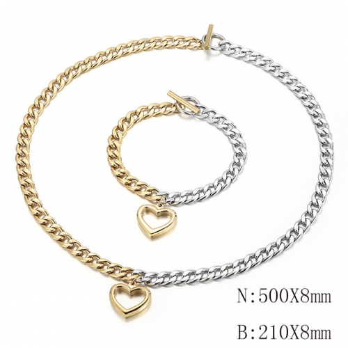 Wholesale Jewelry Sets Stainless Steel 316L Necklace & Bracelet Set NO.#SJ113S143422