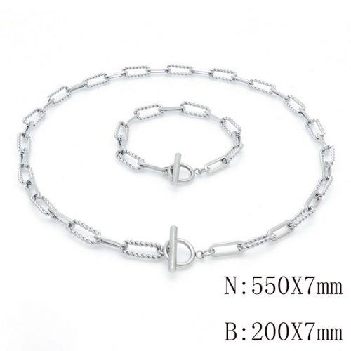 Wholesale Jewelry Sets Stainless Steel 316L Necklace & Bracelet Set NO.#SJ113S143980