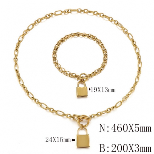 Wholesale Jewelry Sets Stainless Steel 316L Necklace & Bracelet Set NO.#SJ113S138509