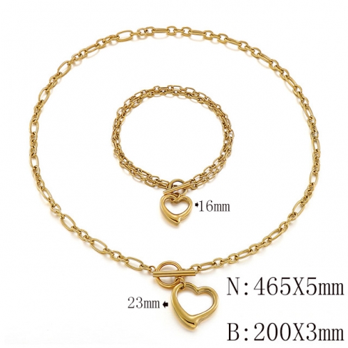 Wholesale Jewelry Sets Stainless Steel 316L Necklace & Bracelet Set NO.#SJ113S138515