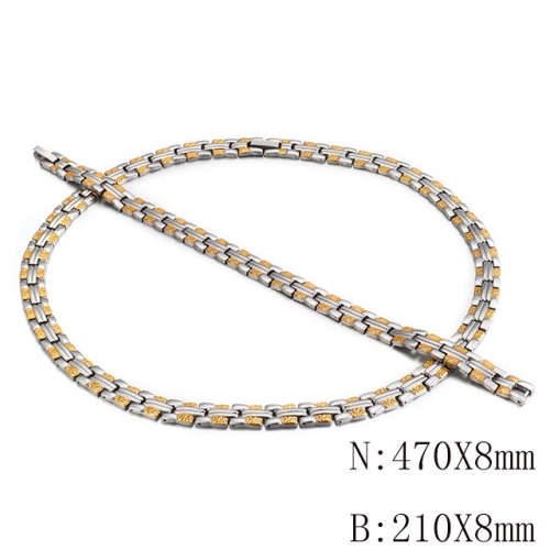Wholesale Jewelry Sets Stainless Steel 316L Necklace & Bracelet Set NO.#SJ113S103473