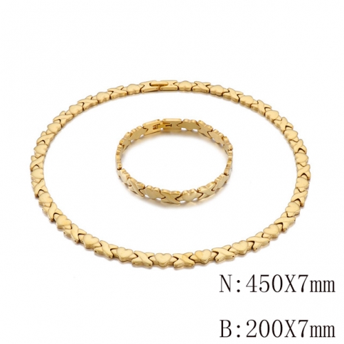 Wholesale Jewelry Sets Stainless Steel 316L Necklace & Bracelet Set NO.#SJ113S81756