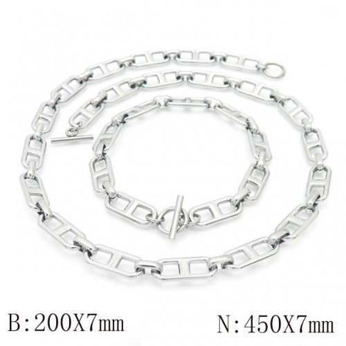 Wholesale Jewelry Sets Stainless Steel 316L Necklace & Bracelet Set NO.#SJ113S188754