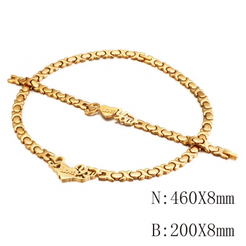 Wholesale Jewelry Sets Stainless Steel 316L Necklace & Bracelet Set NO.#SJ113S103540