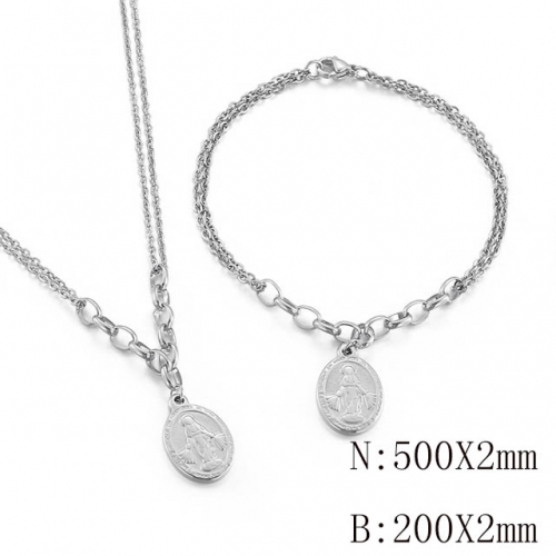 Wholesale Jewelry Sets Stainless Steel 316L Necklace & Bracelet Set NO.#SJ113S143171