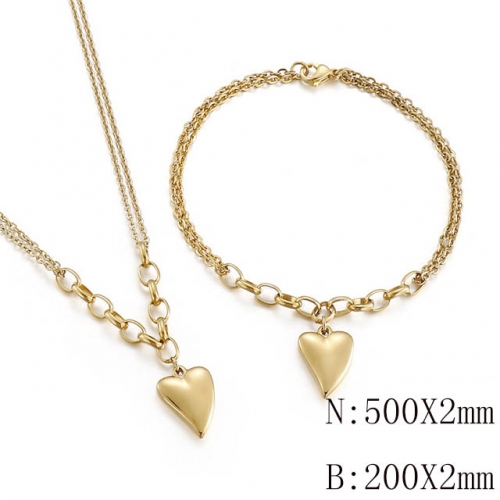 Wholesale Jewelry Sets Stainless Steel 316L Necklace & Bracelet Set NO.#SJ113S143163