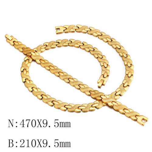 Wholesale Jewelry Sets Stainless Steel 316L Necklace & Bracelet Set NO.#SJ113S103518
