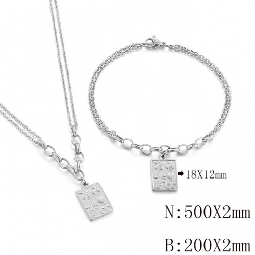 Wholesale Jewelry Sets Stainless Steel 316L Necklace & Bracelet Set NO.#SJ113S143164
