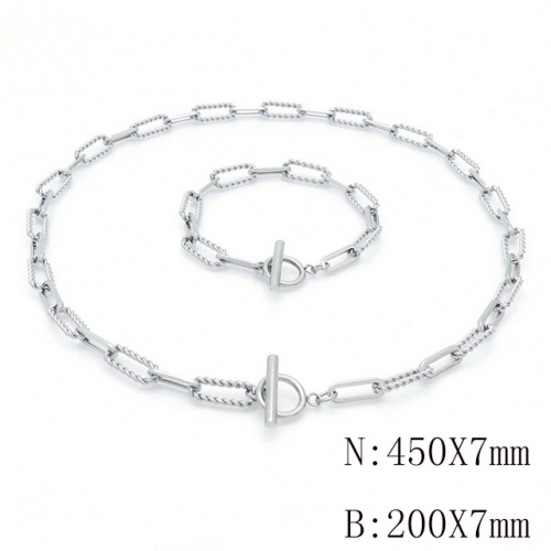 Wholesale Jewelry Sets Stainless Steel 316L Necklace & Bracelet Set NO.#SJ113S143978