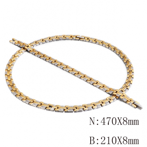 Wholesale Jewelry Sets Stainless Steel 316L Necklace & Bracelet Set NO.#SJ113S103471