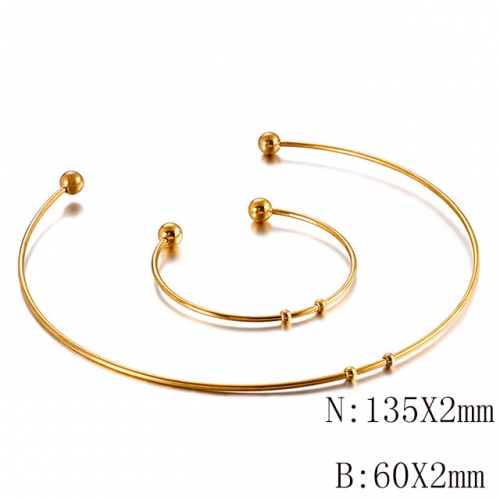 Wholesale Jewelry Sets Stainless Steel 316L Necklace & Bracelet Set NO.#SJ113S129857