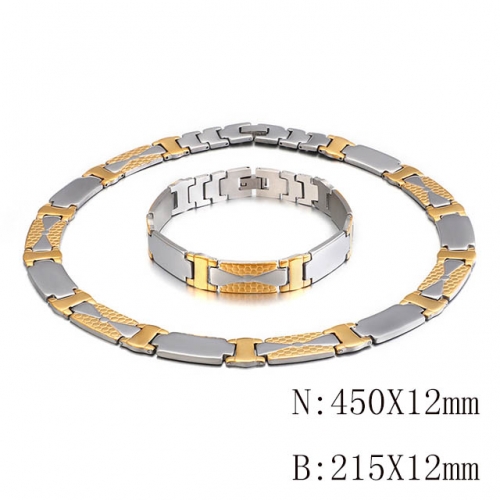 Wholesale Jewelry Sets Stainless Steel 316L Necklace & Bracelet Set NO.#SJ113S103493