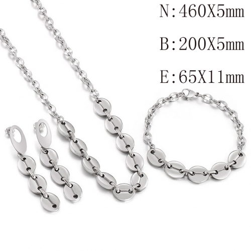 Wholesale Jewelry Sets Stainless Steel 316L Necklace & Bracelet Set NO.#SJ113S142246