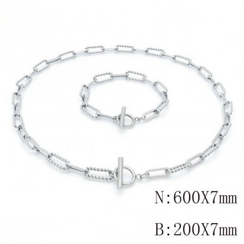 Wholesale Jewelry Sets Stainless Steel 316L Necklace & Bracelet Set NO.#SJ113S143981