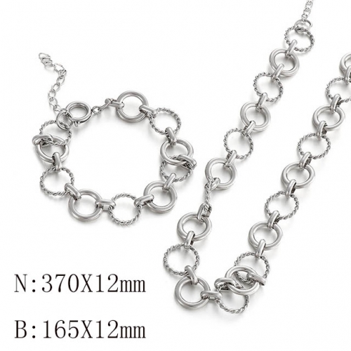 Wholesale Jewelry Sets Stainless Steel 316L Necklace & Bracelet Set NO.#SJ113S140175