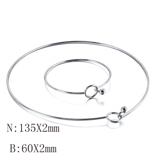 Wholesale Jewelry Sets Stainless Steel 316L Necklace & Bracelet Set NO.#SJ113S129860