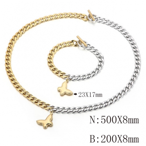 Wholesale Jewelry Sets Stainless Steel 316L Necklace & Bracelet Set NO.#SJ113S143421