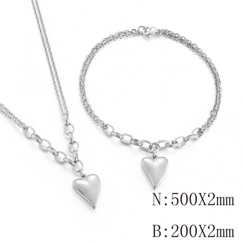 Wholesale Jewelry Sets Stainless Steel 316L Necklace & Bracelet Set NO.#SJ113S143162