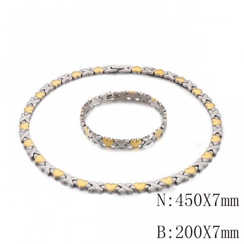 Wholesale Jewelry Sets Stainless Steel 316L Necklace & Bracelet Set NO.#SJ113S81757