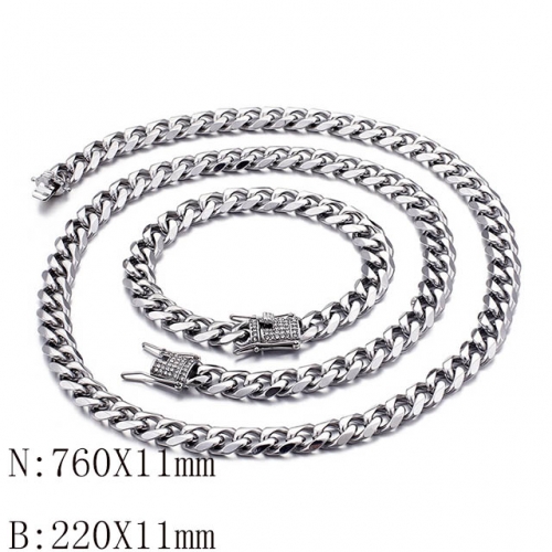Wholesale Jewelry Sets Stainless Steel 316L Necklace & Bracelet Set NO.#SJ113SSD96879
