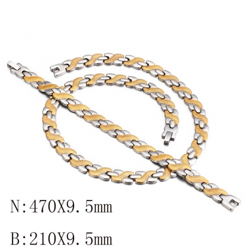 Wholesale Jewelry Sets Stainless Steel 316L Necklace & Bracelet Set NO.#SJ113S103519