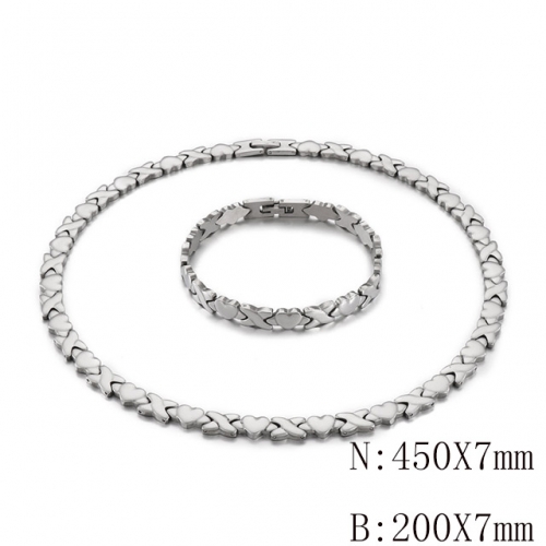 Wholesale Jewelry Sets Stainless Steel 316L Necklace & Bracelet Set NO.#SJ113S81766