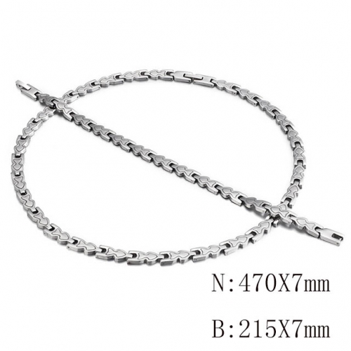 Wholesale Jewelry Sets Stainless Steel 316L Necklace & Bracelet Set NO.#SJ113S103475