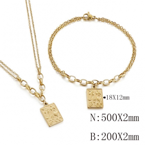 Wholesale Jewelry Sets Stainless Steel 316L Necklace & Bracelet Set NO.#SJ113S143165