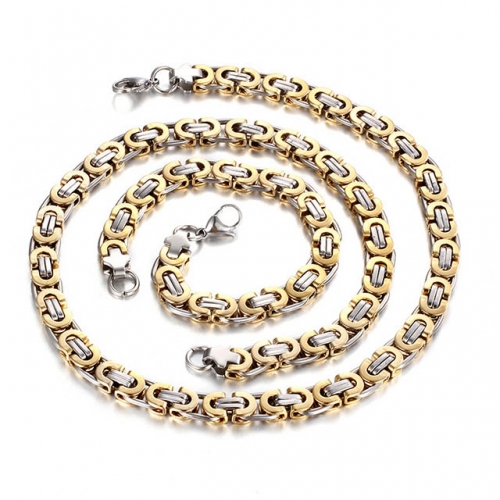 Wholesale Jewelry Sets Stainless Steel 316L Necklace & Bracelet Set NO.#SJ113S63970