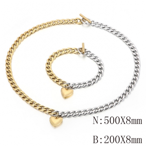 Wholesale Jewelry Sets Stainless Steel 316L Necklace & Bracelet Set NO.#SJ113S143425