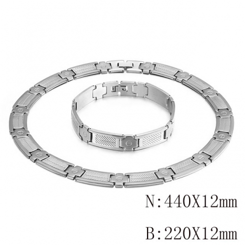 Wholesale Jewelry Sets Stainless Steel 316L Necklace & Bracelet Set NO.#SJ113S103490