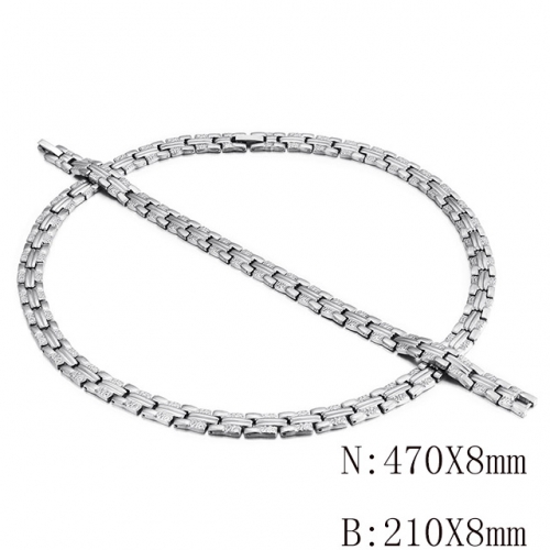 Wholesale Jewelry Sets Stainless Steel 316L Necklace & Bracelet Set NO.#SJ113S103483