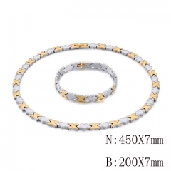 Wholesale Jewelry Sets Stainless Steel 316L Necklace & Bracelet Set NO.#SJ113S81778