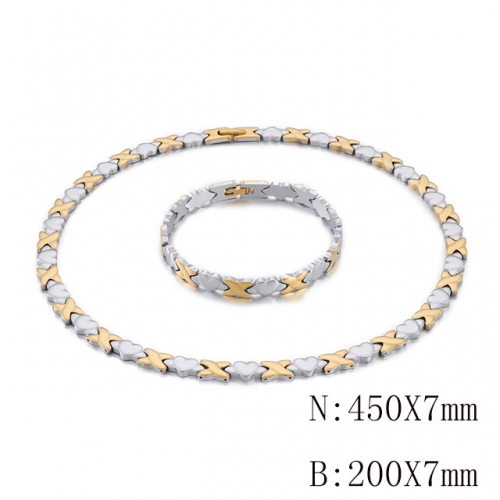 Wholesale Jewelry Sets Stainless Steel 316L Necklace & Bracelet Set NO.#SJ113S81778