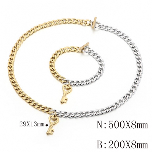 Wholesale Jewelry Sets Stainless Steel 316L Necklace & Bracelet Set NO.#SJ113S143423