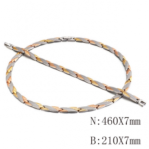Wholesale Jewelry Sets Stainless Steel 316L Necklace & Bracelet Set NO.#SJ113S103499