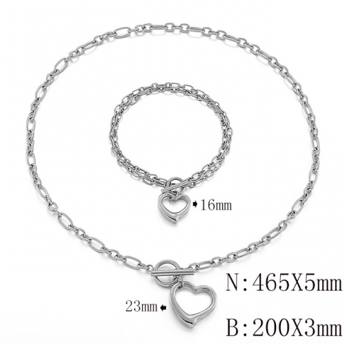 Wholesale Jewelry Sets Stainless Steel 316L Necklace & Bracelet Set NO.#SJ113S138514