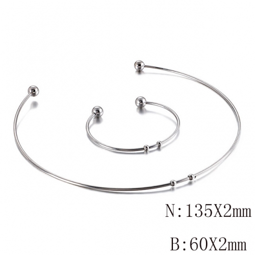 Wholesale Jewelry Sets Stainless Steel 316L Necklace & Bracelet Set NO.#SJ113S129856