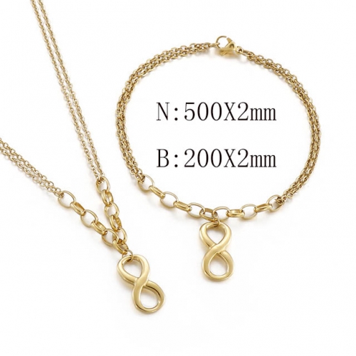 Wholesale Jewelry Sets Stainless Steel 316L Necklace & Bracelet Set NO.#SJ113S143161